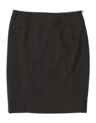 Max Mara Damen Weekend Bleistiftrock UK 12 Medium W30 Grau Schurwolle BW17