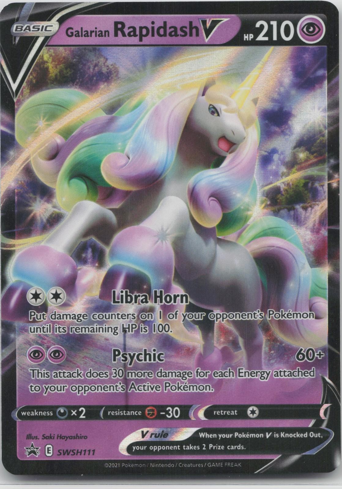 Galarian Rapidash V SWSH111 Holo Promo Sword & Shield Promo Pokemon Holo NM