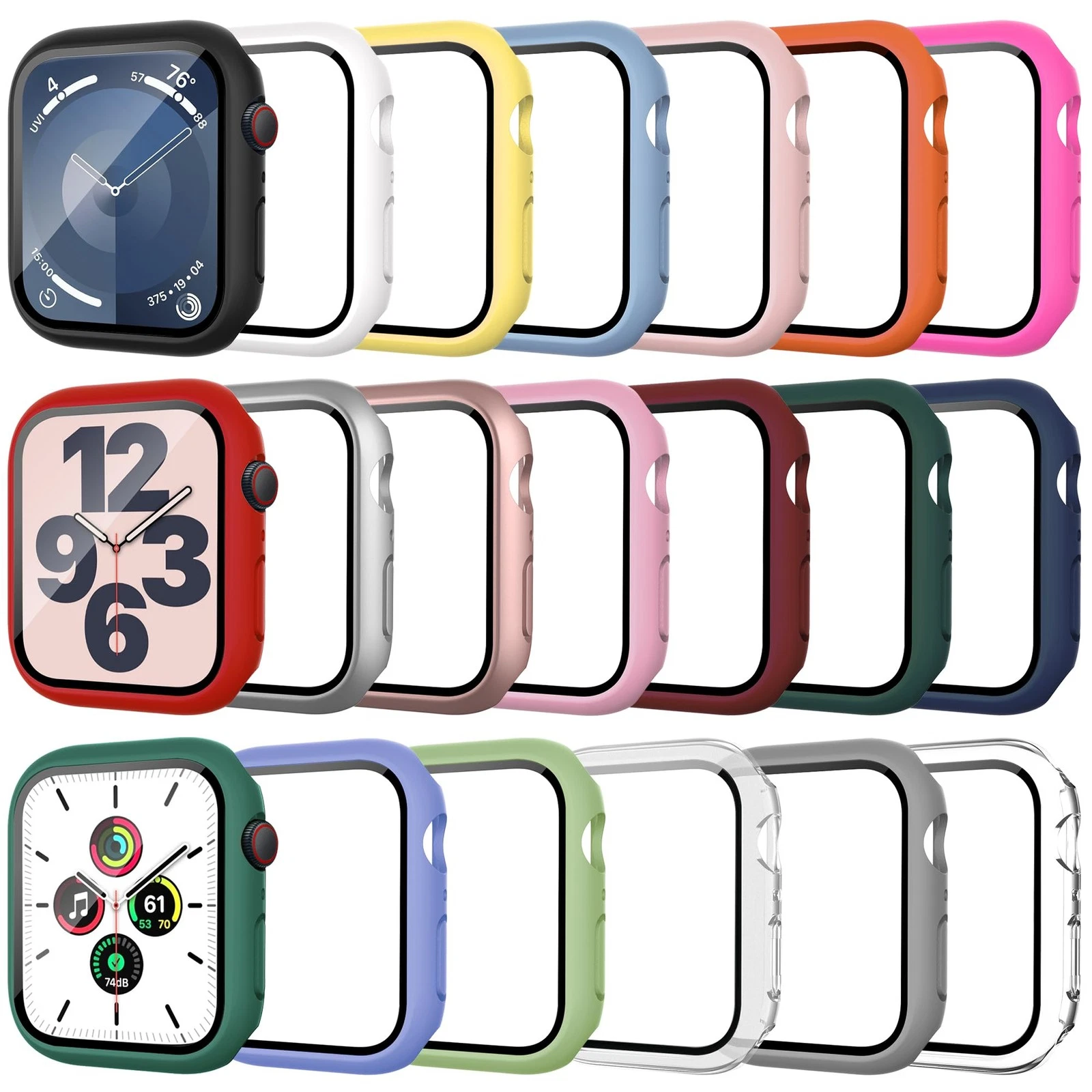 20 Pack Case for Apple Series 9/8/7 41mm with Tempered Glass Screen Protector...