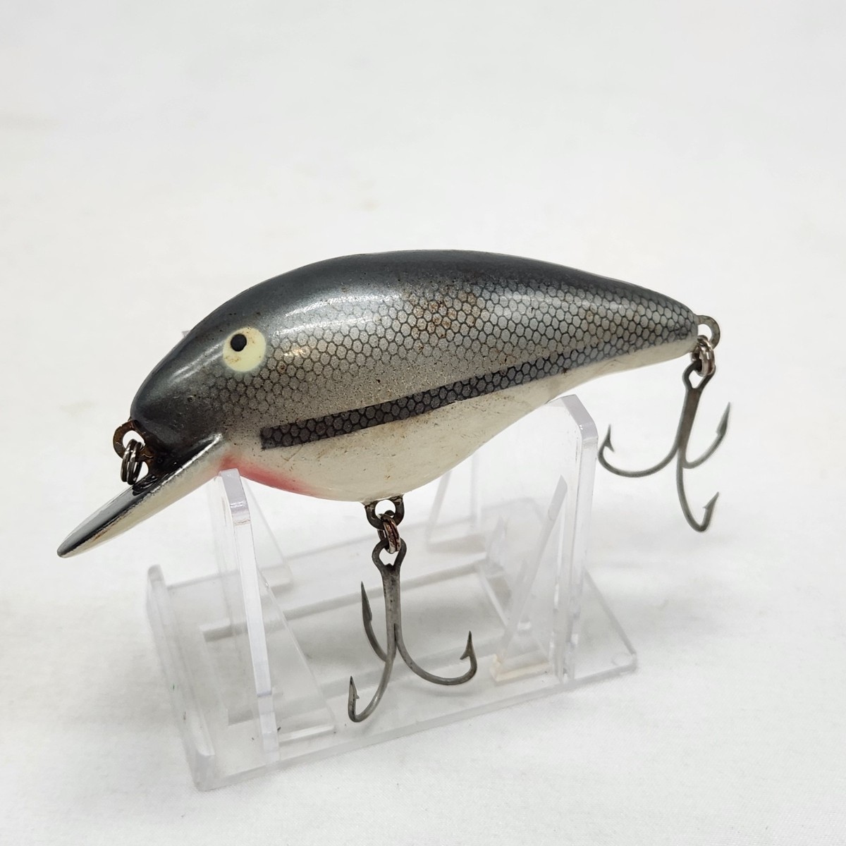 Heddon Big Hedd Fishing Lure Crankbait Grey White Honeycomb Heddon Big Hedd Fishing Lure Crankbait Grey White Honeycomb