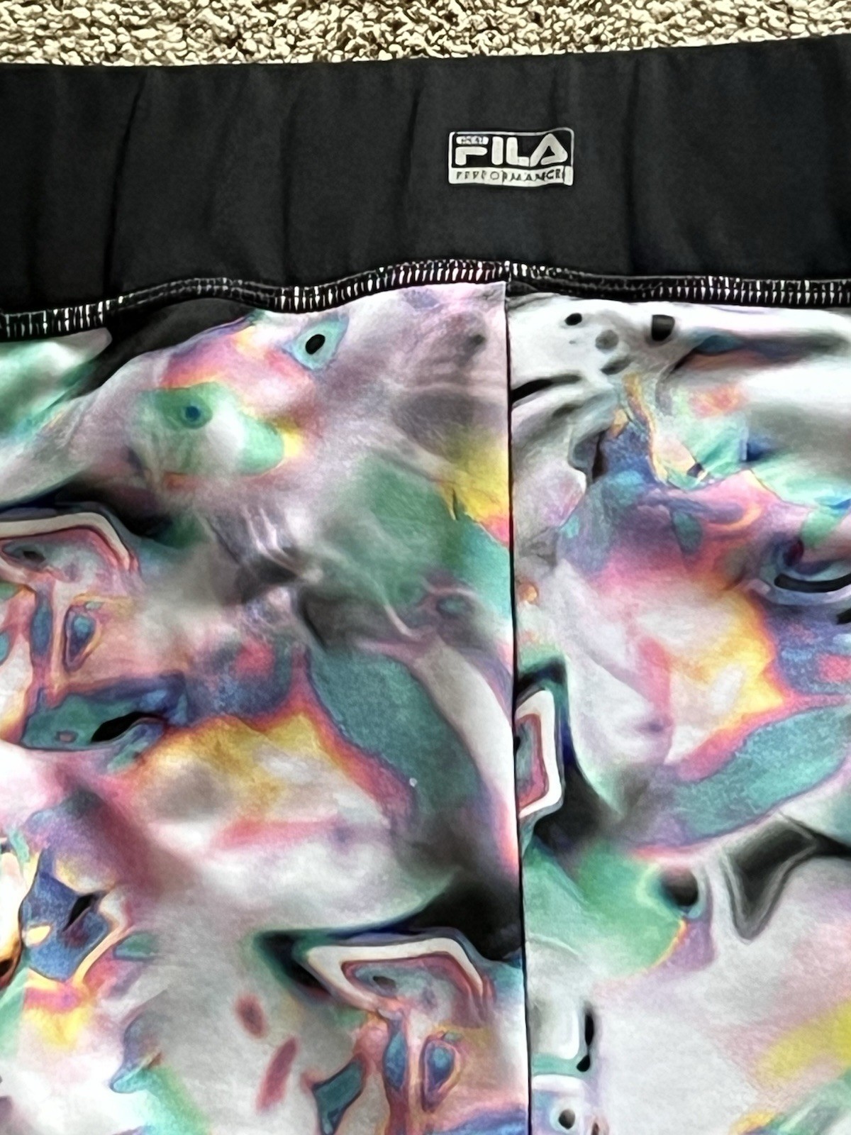 Fila Sport Compressione Capri Leggings Donna Taglia S Nero Viola Rosa