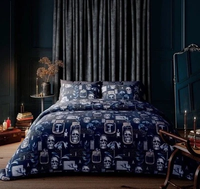 Cooper & Gray Double Duvet Set – Midnight Blue Grimoire Design RRP £50