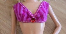 Vintage 1970 Mego Maddie Mod Doll Hot Pink Striped Swimsuit Top Barbie Clone