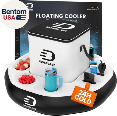 Floating Cooler for Pool, Lake, River & Kayak - Holds up to 24 Cans with Ice - L