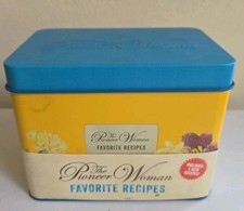 The Pioneer Woman Favorite Recipes Tin Recipe Box Ree Drummond Floral Turquoise