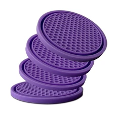 KULOLO Car Cup Holder Coaster 4 Pack - Non Slip  Shockproof,Flexible PVC Rub...