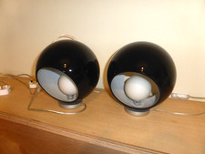 Dar pod 4022  a pair of black/white heavy glass table lamps retro vintage 2000s