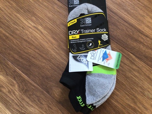 MENS KARRIMOR 2 PACK RUNNING PADDED TRAINING ANKLE SOCKS BLACK FLUO 7-11 New - Picture 3 of 4