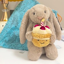 Jellycat Cute Bashful Beige Bunny Birthday Bunny Soft Stuffed Toys Doll Gift