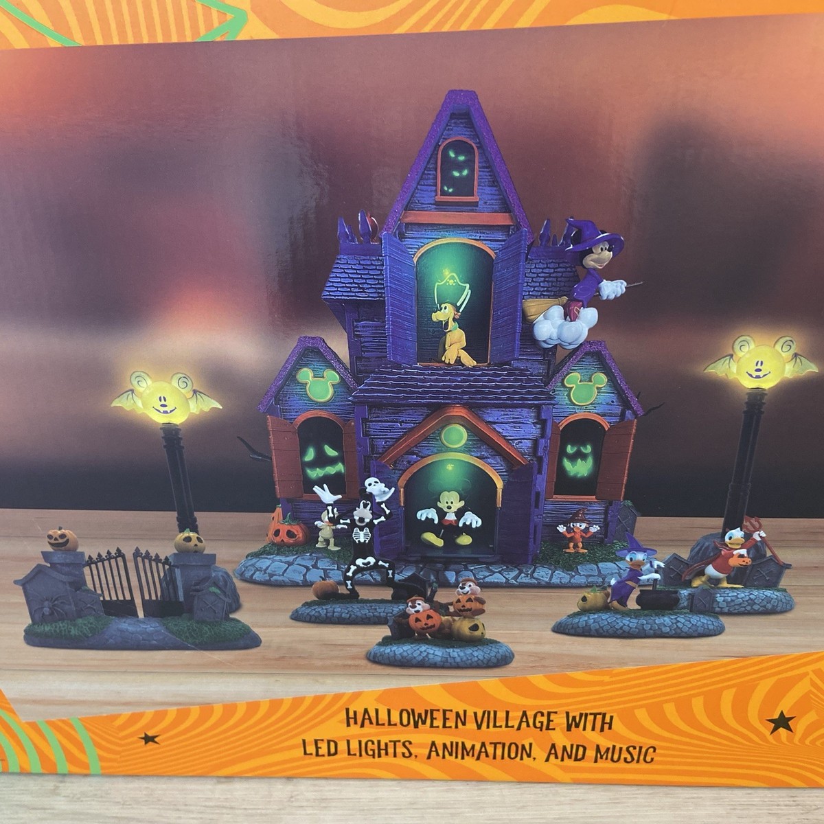 Disney Mickey & Friends Halloween Village Town Haunted House Music