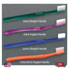Child Toothbrushes Soft End-Rounded Bristles 23 Tuft Angled Handle 72ct Dental