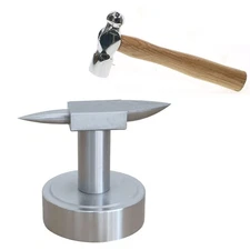 Double Horn Anvil, Iron Horn Anvil Bench Block and Stamping Hammer for Jewelr...
