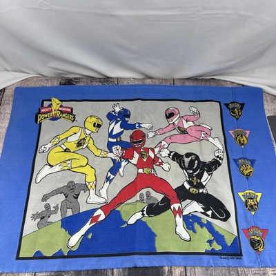 #ad VTG 1994 Saban Mighty Morphin Power Rangers Blue Pillow Case Very Clean $23.19