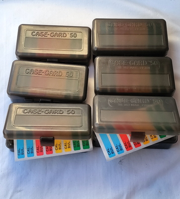 #ad Vintage MTM Case Gard 50 Case 9mm Mag Box 38 –357 Mag Case Black New Lot 6 $52.49