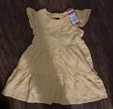 Cat  Jack Girls' Short Sleeve Dress Yellow Size XS 4/5 NWT