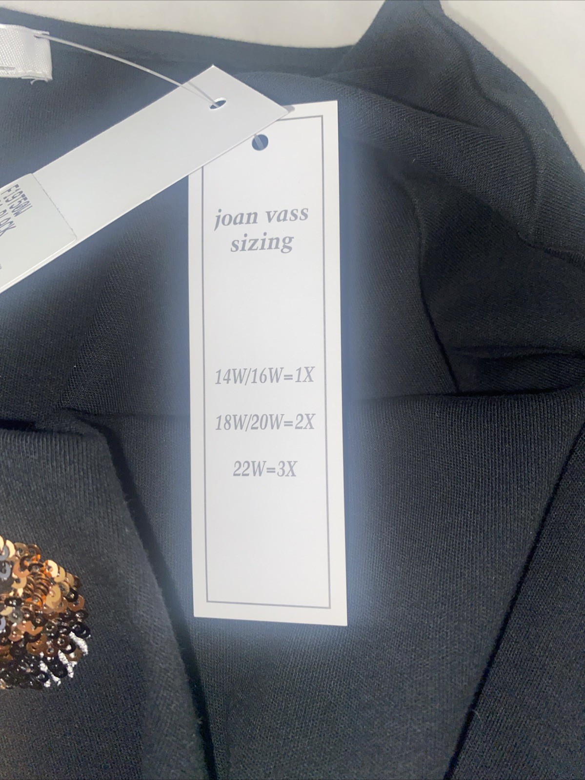 Joan Vass Black Sequins Tiger Tunic Size 1X NWT MSRP $270