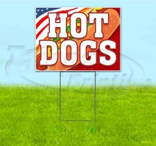 HOT DOGS 18x24 Yard Sign WITH STAKE Corrugated Bandit USA BUSINESS CUISINE