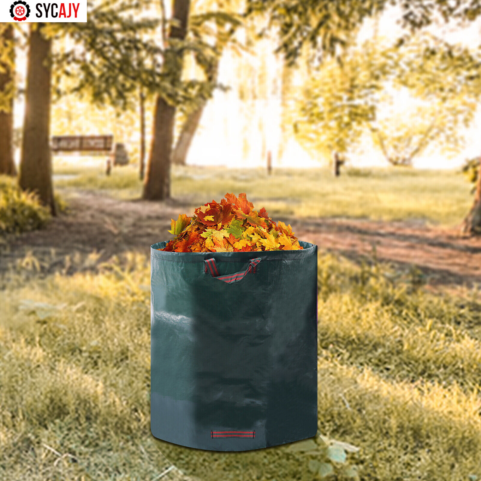 1 Pack Garden Leaf Bags Reusable Yard Lawn Waste Bag +4 Strong Handles