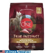 High Protein Dry Dog Food Real Turkey Venison Adult Nutrition 15lb Kibble New