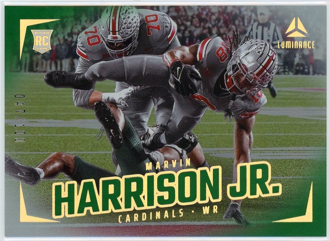 Marvin Harrison Jr. 2024 Panini Luminance #180 Rookie Horizontal Green /100