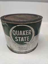 "QUAKER STATE" GREASE CAN - Five (5) Pound Size Feels 1/2 Full (OK)