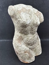Large 18” Gritty Art Terracotta Pottery Sculpture Woman Torso Figurine Nude