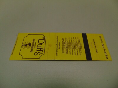 AM271 Vintage Matchbook Cover Duff's Famous Smorgasbord Cincinnati Ohio OH
