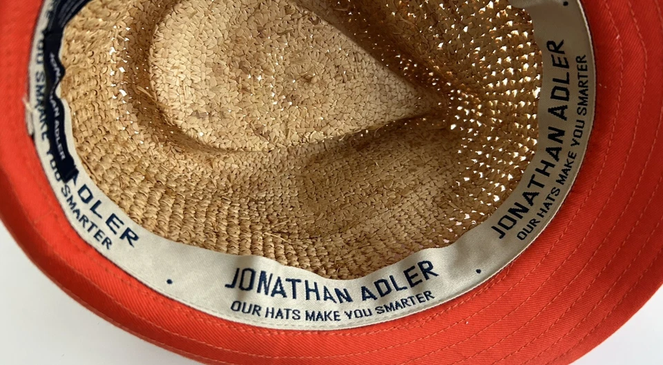 Sombrero Fedora de Paja Embalable Jonathan Adler Defecto Ala Naranja Foto 3 de 4