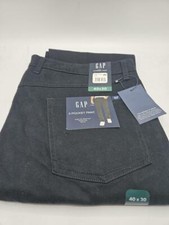 GAP Men's Essential Slim Fit Khaki Chino Pants, True Black, 40x30