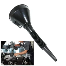 Auto Car Motorcycle Boat Flexible Large Funnel Oil Water Gas Fuel Spout Black