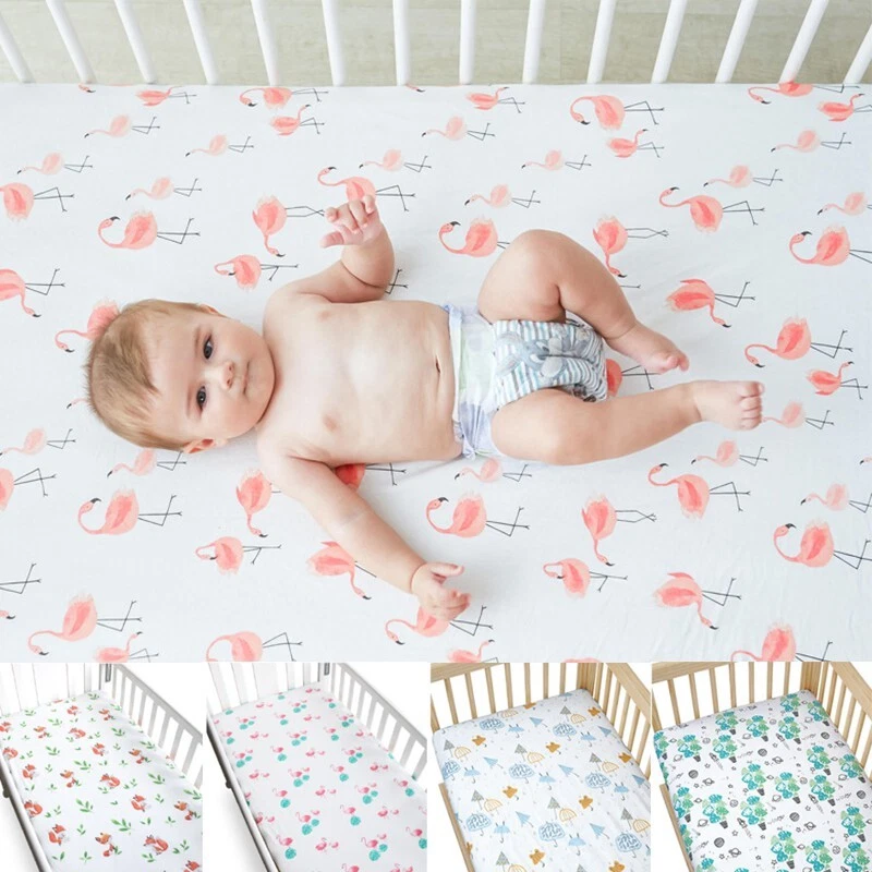 Baby Bed Mattress Cover Cotton Bed Fitted Sheet Soft Crib Sheet Infant Bedding