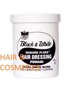 Black And White Hair Wax Genuine Pluko Hair Dressing Pomade 200ml