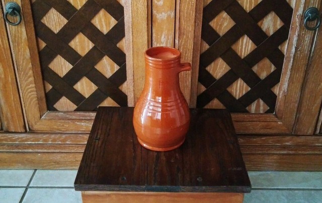 Williamsburg Va Rust Colored Glazed Pottery Bird House Bottle 9