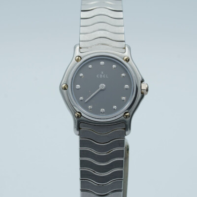 EBEL SPORT CLASSIQUE 23MM DAMEN UHR STAHL SCHÖNER ZUSTAND QUARZ 9057901 E232