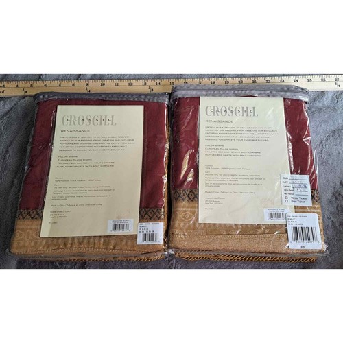 2 NEW Crocill European pillow shams Renaissance Scarlett - Picture 4 of 6