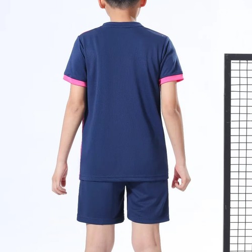 Unisex Kids Boys Football Uniform Gradient Color T-shirt With Shorts Sports - Picture 20 of 79
