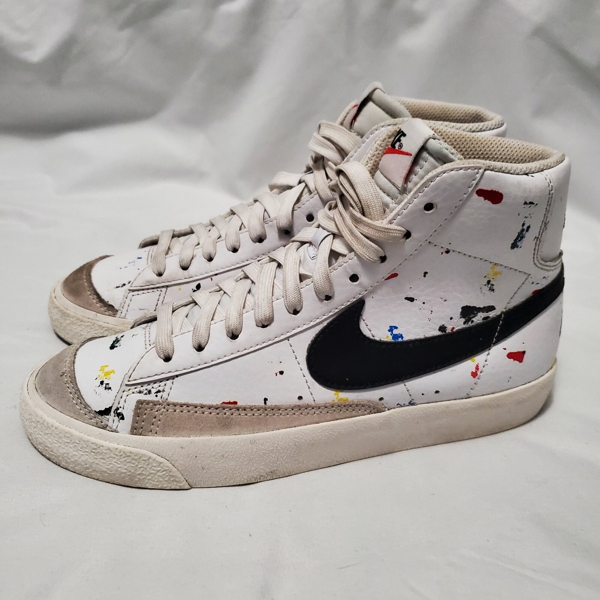 Nike Blazer Mid 77 Paint Splatter Shoes Sneakers DJ2618-100 Sz