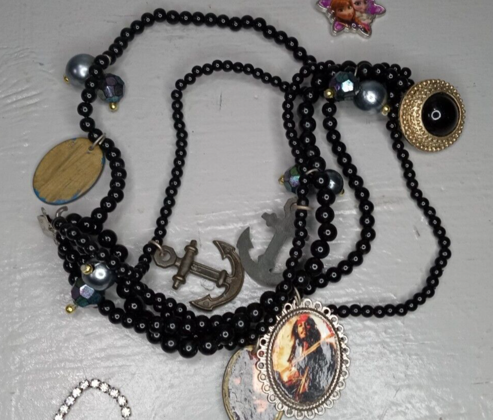 Vintage Fashion Jewelry Beaded Stone Charms Bracelets and Rings Lot of