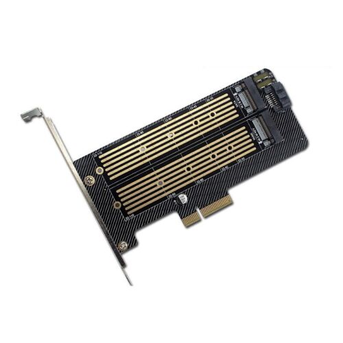 Dual Protocol M.2 NVMe und NGFF SSD auf PCI Express M.2 Adapterkarte mit M/BKey - Bild 1 von 6