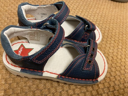 Nuovo di zecca mai indossato Kickers Unisex Neonato Sandali in pelle Taglia  9.5 Blu Rosso | eBay