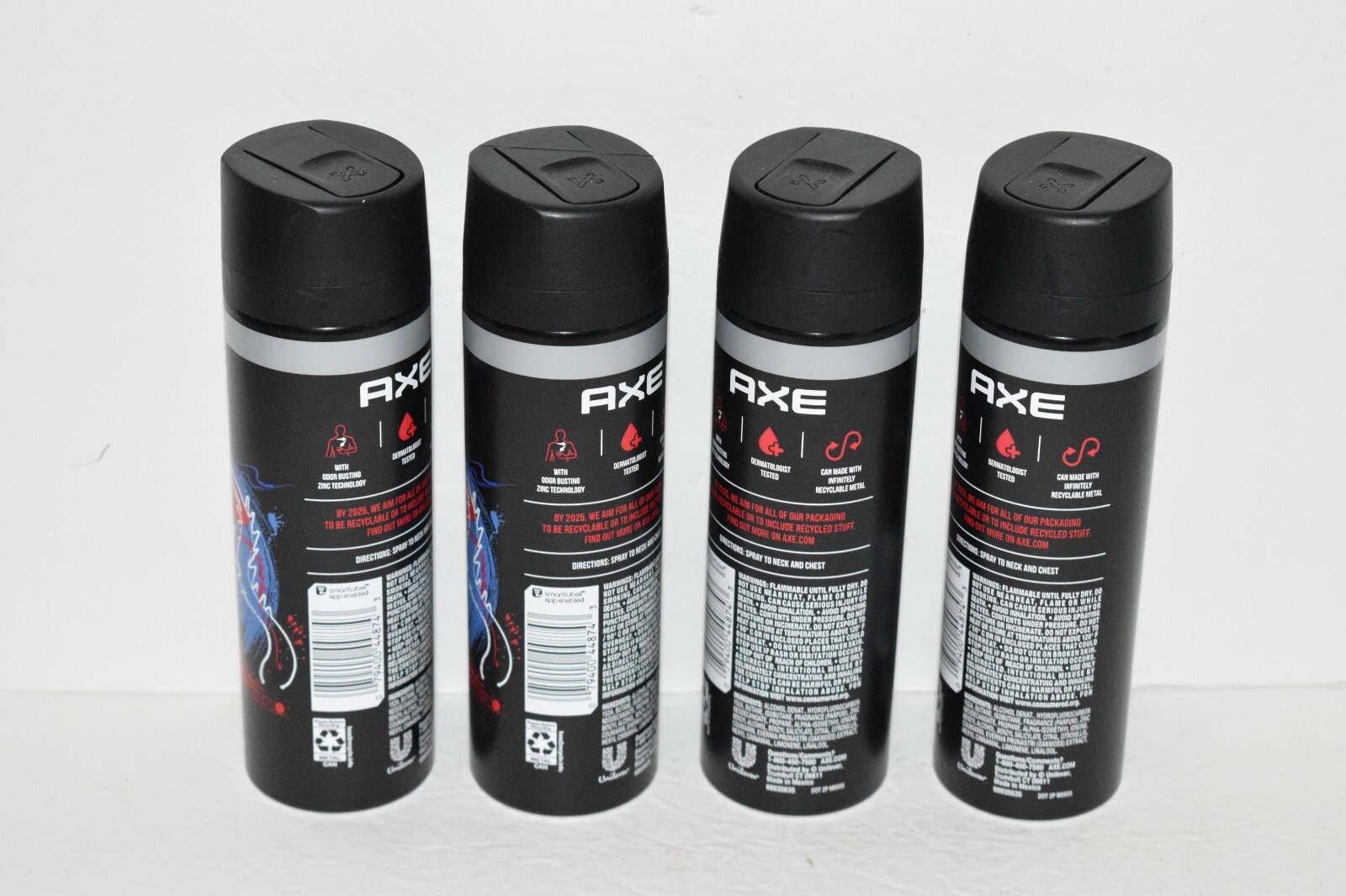 Lot of 4 AXE Essence Black Pepper & Cedarwood Scent Body Spray 48 Hr XL 5.1oz Ea