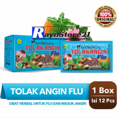 1 Box 12 Sachets Tolak Angin Flu for Cold Flu Cough Nausea Symptom