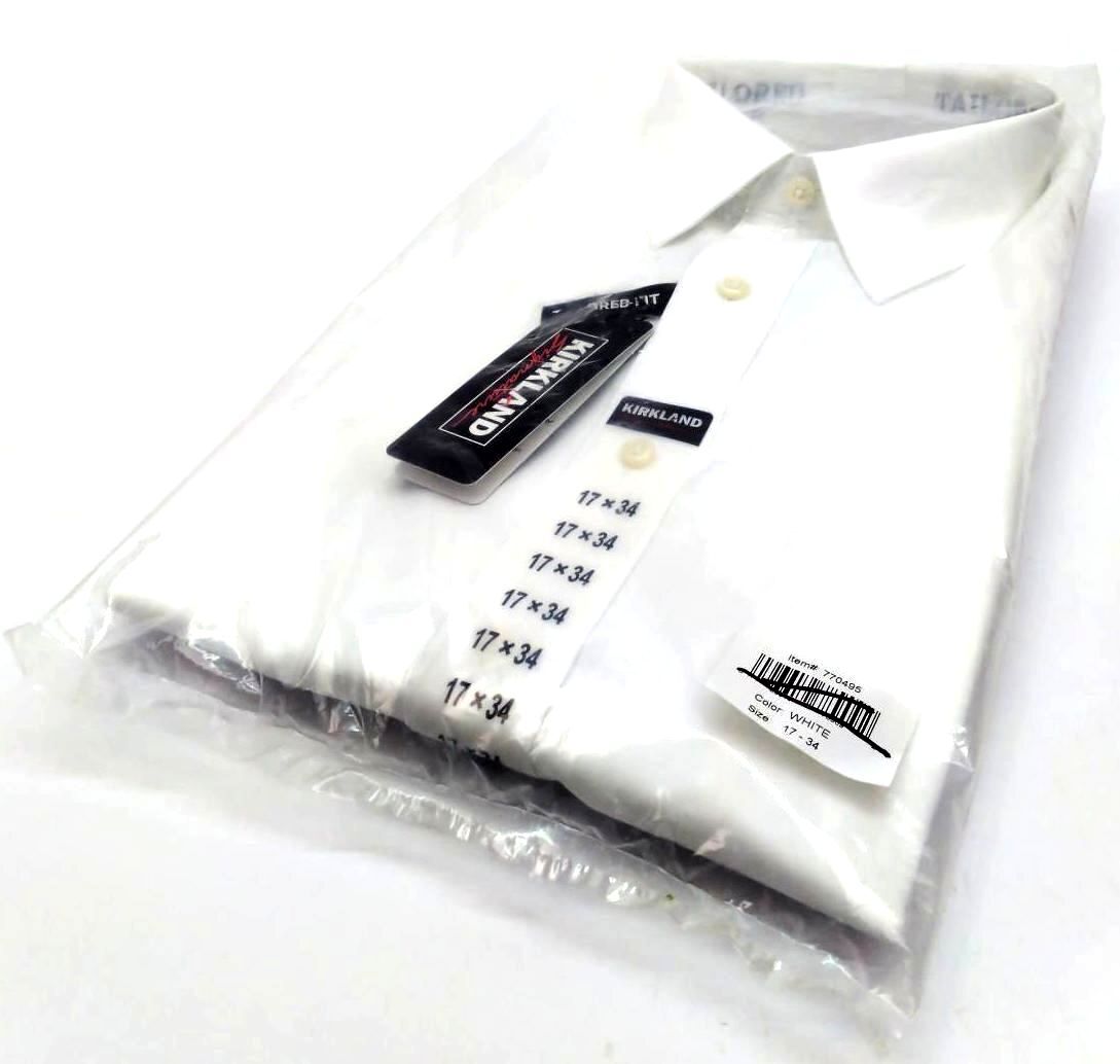 Kirkland Signature Men's Dress Shirt NonIron Traditional Fit White 17