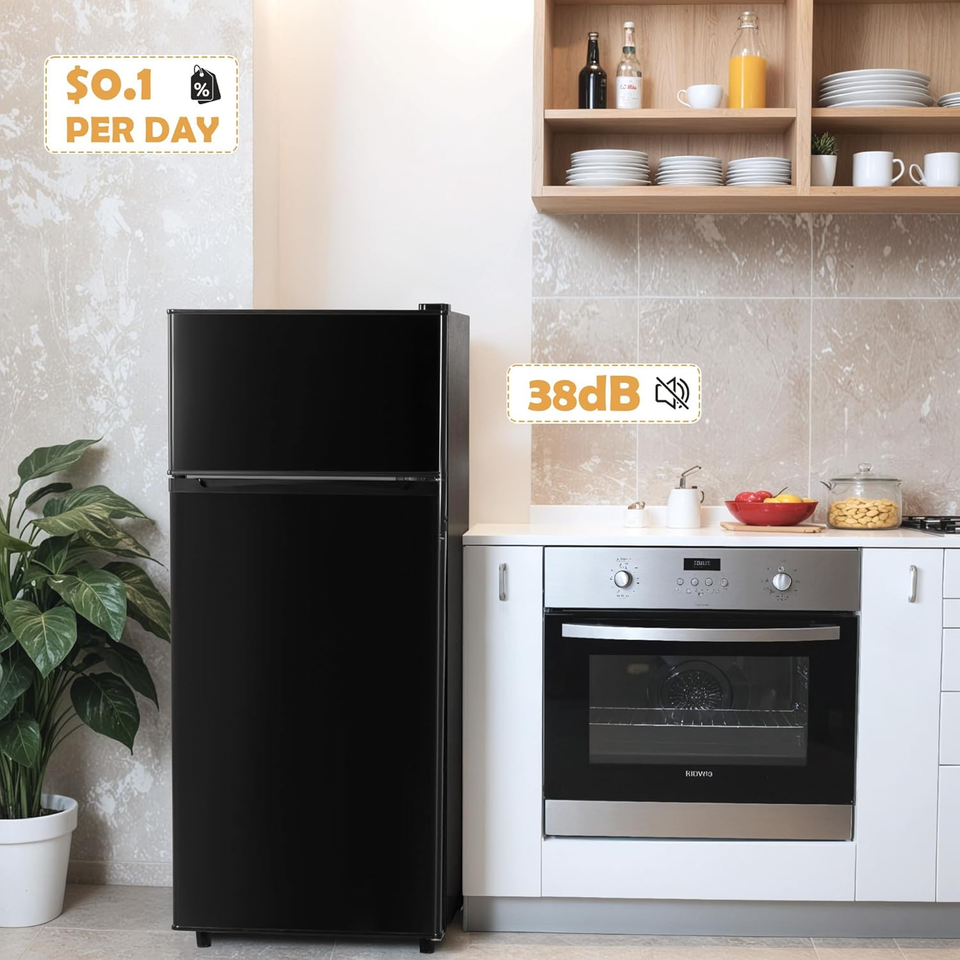 4.5 Cu.Ft Mini Fridge with Freezer, Small Refrigerator with 2 Doors for