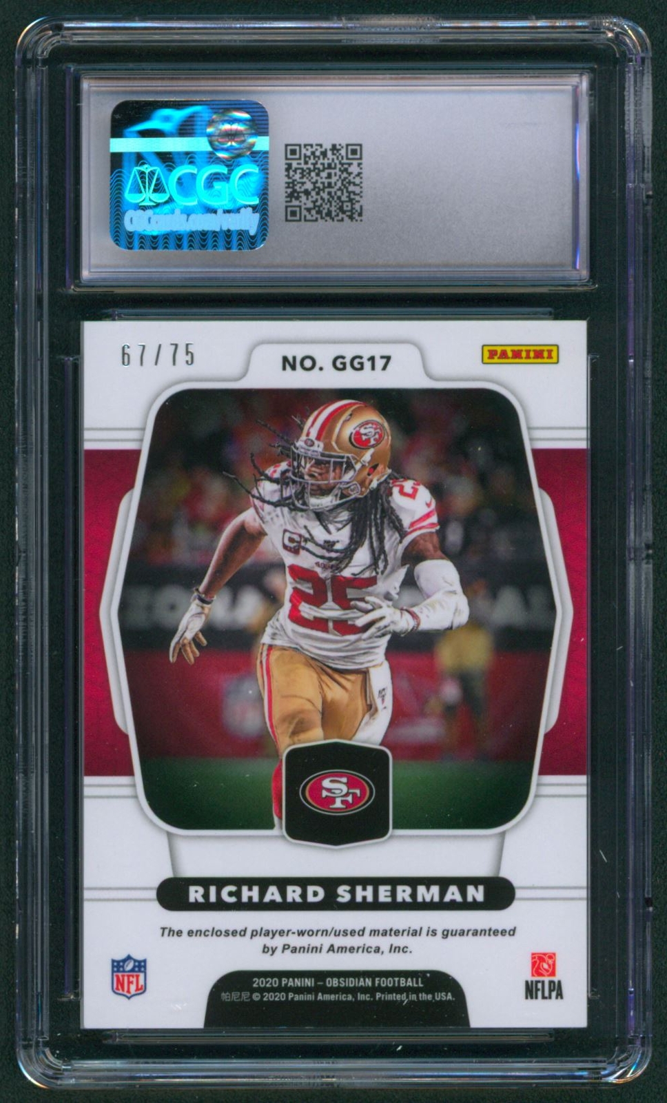 2020 Panini Obsidian - Galaxy Gear Richard Sherman #GG17 Electric Etch ...