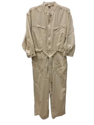Gap Jumpsuit Women 12P Beige Khaki Overalls Coveralls Utility