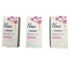 Lot Of 3 Nair Hair Remover Wax Ready-Strips for Face Bikini, 40CT Per Pack