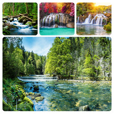 WASSERFALL LANDSCHAFT NATUR 3D Vlies Fototapete Wohnzimmer Schlafzimmer TAPETE