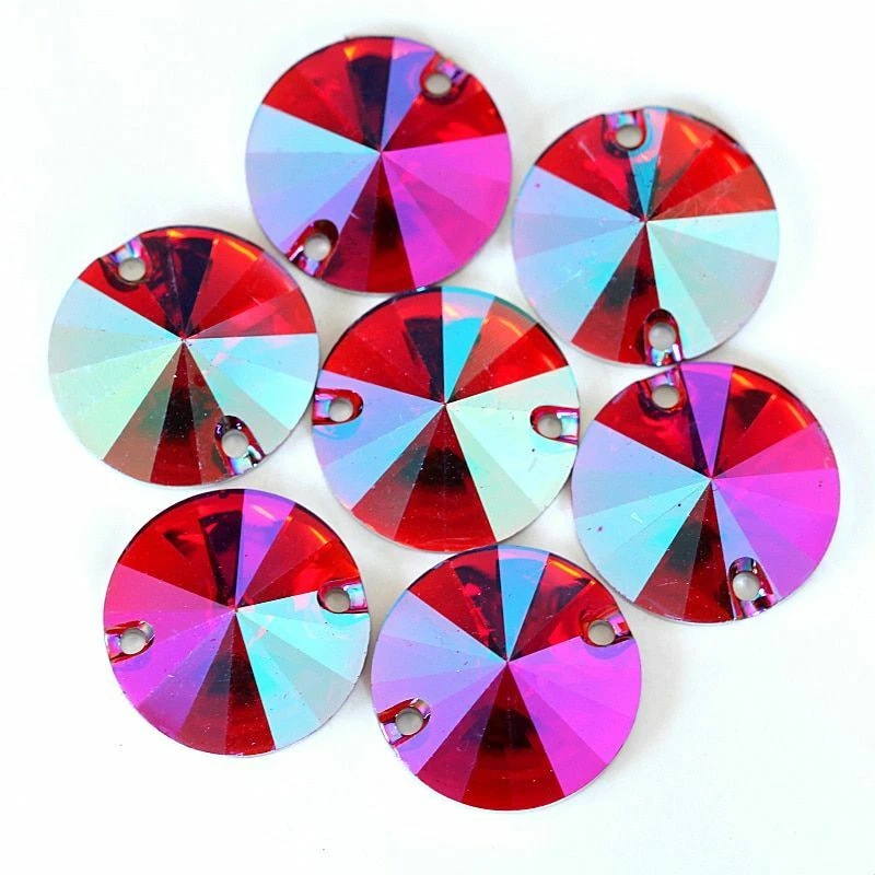 Sew On Rhinestone Dress Garment Resin Sewing Round Rivoli Crystal Womens Jewelry - Image 4 of 4