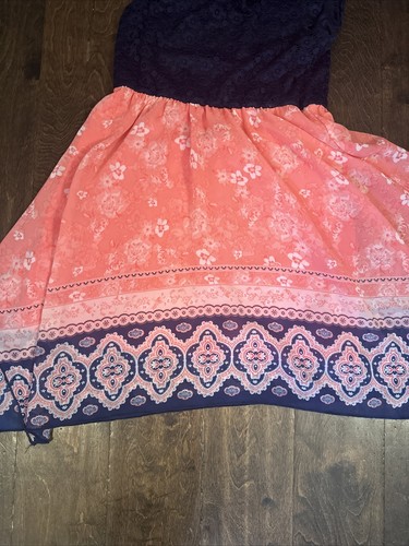 Pink & Violet Girls' Multicolor Tank Boho Lace Bodice Dress Sz L (10-12) - Picture 4 of 5